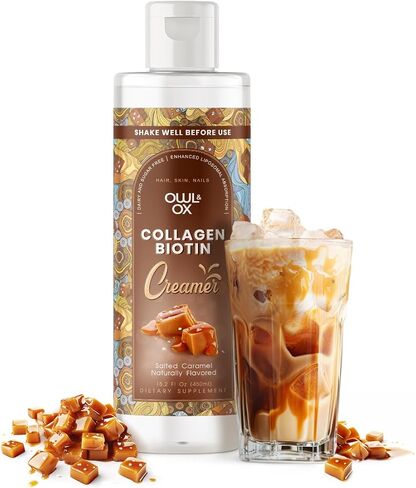 Mushroom Coffee Creamer with MCT Oil by Owl & Ox | L Theanine, Nootropic Superfood Blend, Vegan, Sugar Free, Dairy Free, Adaptogens, Plant Based & Keto Friendly, Hazelnut Chocolate, 30 Servings in Kuwait