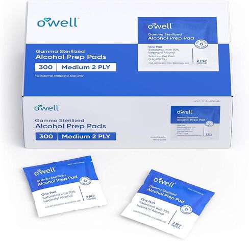 Alcohol Wipes, 400 Count | Medical & Professional Sterile Alcohol Prep Pads | Individually Wrapped 2-Ply Antiseptic Alcohol Pads Grreat for Fist Aid Kits & Personal Use | 400 Surgical Alcohol Swabs in Kuwait