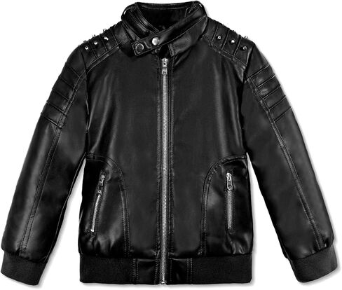Volunboy Boys Leather Jacket Kids Fall Motorcycle Faux Pu Coats Spring Outerwear 4T to 11 Years in Kuwait