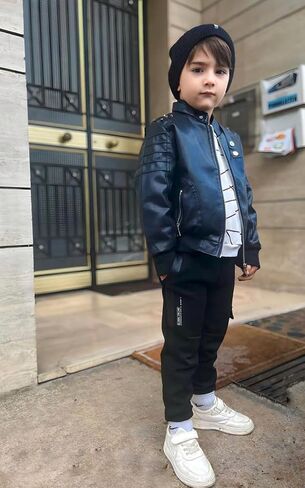 Volunboy Boys Leather Jacket Kids Fall Motorcycle Faux Pu Coats Spring Outerwear 4T to 11 Years in Kuwait