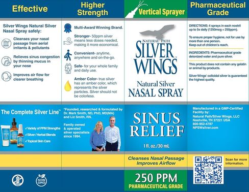 Natural Path Silver Wings Colloidal Silver 250 ppm 1 oz (Pack of 2) in Kuwait