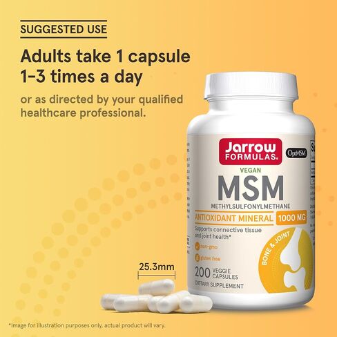 Jarrow Formulas MSM - 2.2 lbs Powder - Methylsulfonylmethane - Source of Sulfur - Antioxidant - Dietary Supplement Supports & Strengthens Joints - Approx. 1000 Servings in Saudi Arabia