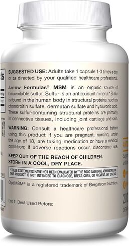 Jarrow Formulas MSM - 2.2 lbs Powder - Methylsulfonylmethane - Source of Sulfur - Antioxidant - Dietary Supplement Supports & Strengthens Joints - Approx. 1000 Servings in Saudi Arabia