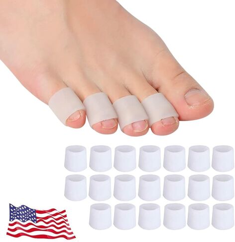 Pinky Toe Protector, (20pcs) Breathable Toe Cap, Gel Toe Sleeve,Toe Covers Great for Blisters, Corns, Hammer Toes, Toenails Loss (Aloe Vera Extract Infused Silicone Materials) in Kuwait