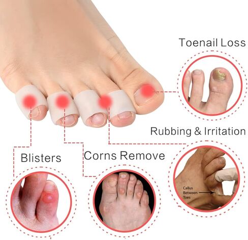 Pinky Toe Protector, (20pcs) Breathable Toe Cap, Gel Toe Sleeve,Toe Covers Great for Blisters, Corns, Hammer Toes, Toenails Loss (Aloe Vera Extract Infused Silicone Materials) in Kuwait