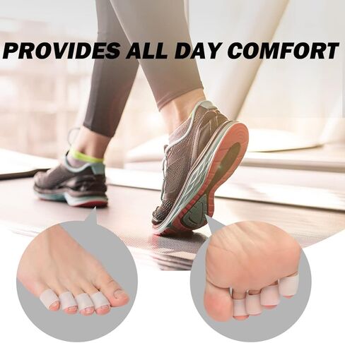Pinky Toe Protector, (20pcs) Breathable Toe Cap, Gel Toe Sleeve,Toe Covers Great for Blisters, Corns, Hammer Toes, Toenails Loss (Aloe Vera Extract Infused Silicone Materials) in Kuwait
