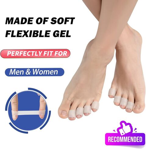 Pinky Toe Protector, (20pcs) Breathable Toe Cap, Gel Toe Sleeve,Toe Covers Great for Blisters, Corns, Hammer Toes, Toenails Loss (Aloe Vera Extract Infused Silicone Materials) in Kuwait