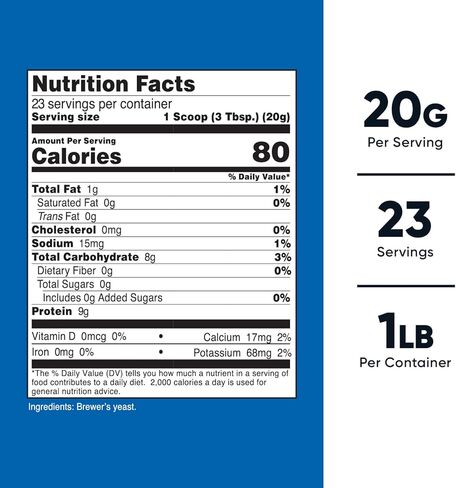 مسحوق خميرة نيوتريكوست برويرز 1 رطل (16 أونصة) - غير معدل وراثيًا، صديق للنباتيين in Kuwait