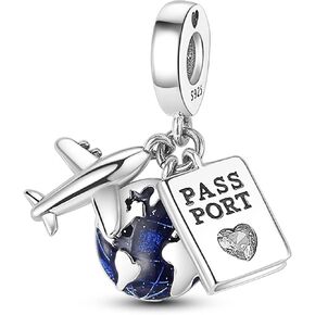 Hapour 925 Sterling silver charms Mom Dangle Charm for Charm Bracelet Heart Love Charm Beads Gift for Women Mother Grandmother Mother's Day Gift