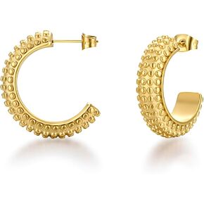 FRUMOS 14K Gold Plated Earrings for Women Girls Dainty Pendant Earrings with 925 Sterling Silver Post Jewelry Gifts