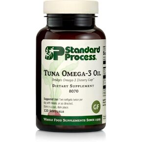 Standard Process Tuna Omega-3 Chewable - Whole Food Antioxidant, Brain Health and Brain Support, Skin Health and Hair Health with Tuna Oil - 120 Chewable Softgels