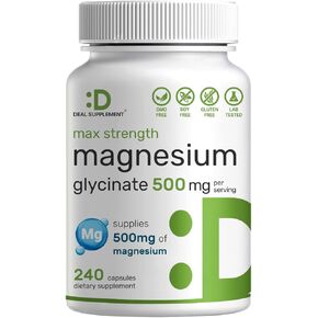 Magnesium Glycinate 400mg | Elemental Magnesium - 300 Capsules | Chelated for Easy Absorption | Highly Purified Essential Trace Mineral for Muscle, Joint, Heart, & Immune Support