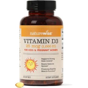 NatureWise Vitamin D3 1000iu (25 mcg) Healthy Muscle Function, and Immune Support, Non-GMO, Gluten Free in Cold-Pressed Olive Oil, Packaging Vary ( Mini Softgel), 360 Count