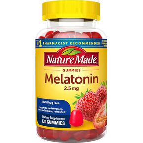 Nature Made Melatonin 2.5 mg Gummies, 100% Drug Free Sleep Aid for Adults, 80 Gummies, 80 Day Supply