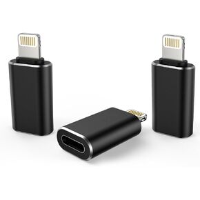 TechMatte USB C to Lightning Adapter, [2 Pack] 1.8-2.2A 13W Fast Charging Support Data Sync, Compatible with iPhone iPad iPod AirPods, Not Support Headphones/OTG Android Devices, with Anti-Lost Holder in Saudi Arabia