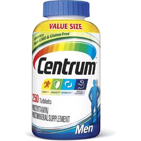 Centrum Multivitamin for Men, Multivitamin/Multimineral Supplement with Vitamin D3, B Vitamins and Antioxidants, Gluten Free, Non-GMO Ingredients - 250 Count