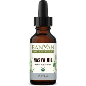Banyan Botanicals Nasya Oil – Organic Herbal Nasal Drops for Clear Breathing – Ayurvedic Nasal Cleaner and Nose Moisturizer*  – One Fluid Ounce – Certified Organic, Non GMO, Chemical Free