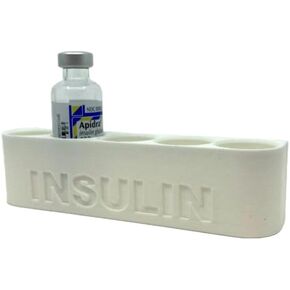 Refrigerator Wall Caddy for Insulin Vial Storage- Compatible with U-100 Vials 24mm (.94 inches) Diameter (See Description for Common Brands)