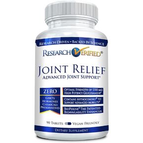 Research Verified Joint Support - 100% Natural Glucosamine, MSM, Turmeric, Boswellia, BioPerine - Vegan - 270 Capsules - 3 Month Supply