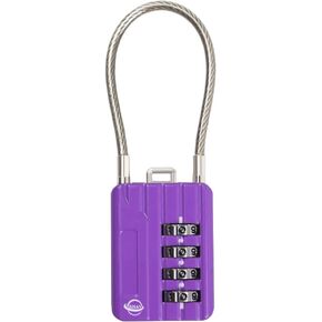 SISAV 4 Digit Cable Combination Lock 20 inches Cable for School Gym Locker,Helmet,Filing Cabinets,Toolbox,Luggage Suitcase,knapsack,Black 1Pack