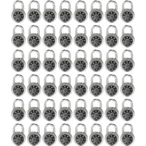 LanuBe Lock Standard Dial Combination Lock, 2 in. Wide, with Different Combinations, Black Turnplate, Pack of 48; Lock for School, Employee, Gym & Sports Locker, Case, Toolbox, Fence and so on