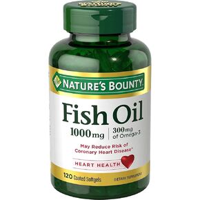 Nature's Bounty Fish Oil (Odorless) 1000 Mg, 240 Softgels (2 X 120 Count Bottles)