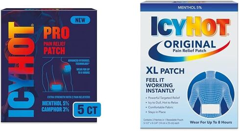 Icy Hot Pro No-Mess Pain Relief Patches with Menthol & Camphor & Advanced Hydrogel Technology, 5 Ct. in Kuwait