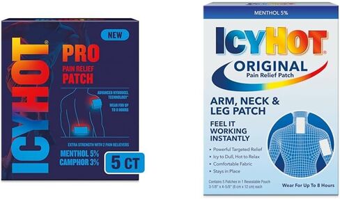 Icy Hot Pro No-Mess Pain Relief Patches with Menthol & Camphor & Advanced Hydrogel Technology, 5 Ct. in Kuwait