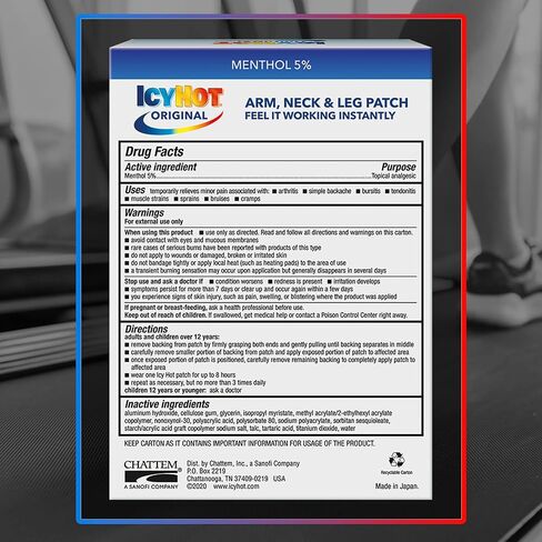 Icy Hot Pro No-Mess Pain Relief Patches with Menthol & Camphor & Advanced Hydrogel Technology, 5 Ct. in Kuwait
