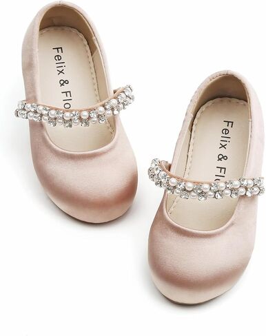 Felix & Flora Girls Toddler Little Ballet Shoes - Flower Girls Mary Jane Flats Dress Shoes Party Wedding in Saudi Arabia