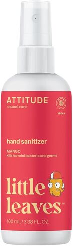 ATTITUDE Hand Sanitizer Spray for Kids, Perfect Travel Size Format, Kills Bacteria and Germs, Vegan and Cruelty-Free, Mango, 3.5 Fl Oz in Saudi Arabia