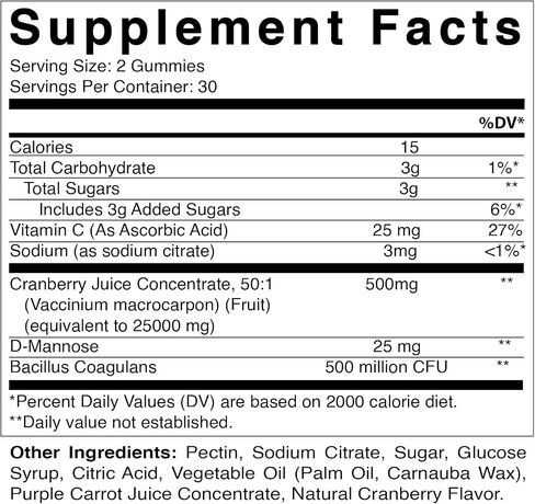 Vitamatic 2 Pack Vegan Cranberry Gummies, 1000mg per Serving - 60 Count - Supports Healthy Urinary Tract Function - (Non-GMO, Gluten Free) in Saudi Arabia