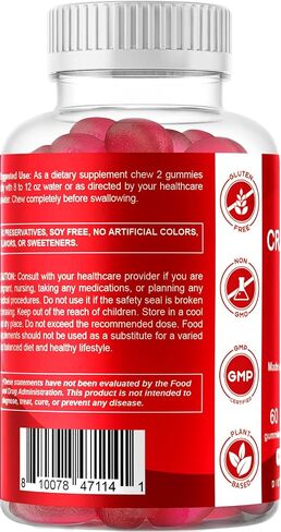 Vitamatic 2 Pack Vegan Cranberry Gummies, 1000mg per Serving - 60 Count - Supports Healthy Urinary Tract Function - (Non-GMO, Gluten Free) in Saudi Arabia