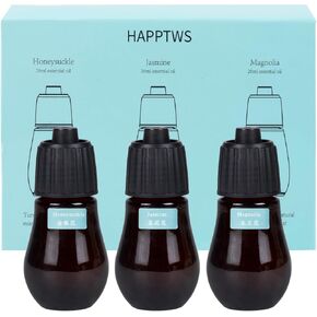 HAPPTWS Waterless Essential Oil Diffuser - 3 Adjustable Fog Levels, Rechargeable, Suitable for Bedrooms, Bathrooms, Pet Rooms, Cars - Black