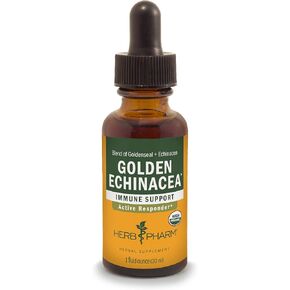 Herb Pharm Certified Organic Golden Echinacea Liquid Extract for Immune System Support - 4 Ounce