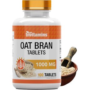 tnvitamins Oat Bran Tablets | 365 Tablets x 1,000 MG per Tablet | Oat Fiber Tablets | Soluble & Dietary Fiber Supplement | May Support Digestive Health