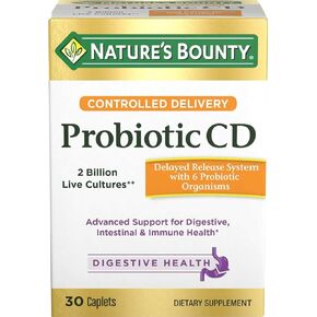 Nature's Bounty Controlled Delivery Probiotic, Dietary Supplement, Advanced Support for Digestive, Intestinal and Immune Health, 30 Caplets