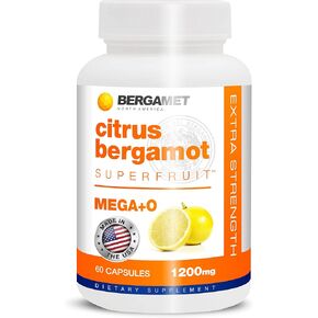 BergaMet Bergamot Citrus Supplement with 1200mg per Serving and 80% Polyphenols - 120 Capsules - Made in The USA