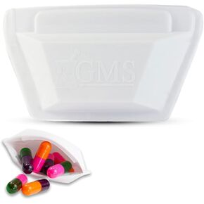 GMS Easy Squeeze Pocket Pill Pouch for Organizing Medication, Pills, Vitamins, and Tablets for Travel (White)