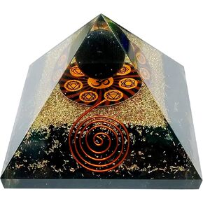 Shungite and Red Jasper Orgone Pyramid Energy Generator - Crystals - Orgonite - Negative Energy Protection - Copper - Meditation Stones – Healing Energy Generator