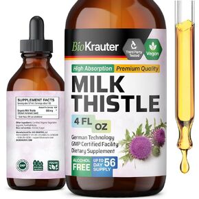 MAUWE HERBS Milk Thistle Liquid Extract - Organic Silymarin Milk Thistle Tincture - Milk Thistle Liver Detox Drops - Liver Support Supplement - 4 fl. Oz. in Saudi Arabia