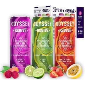 Odyssey Elixir - Revive Hydration Drink - Lion's Mane & Cordyceps - Boost Focus - Electrolytes - Immune Support - Mental Health - Nootropic - Mushroom Supplement - Caffeine Free - Variety Pack