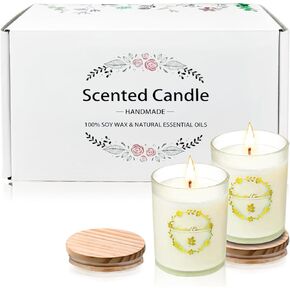 Scented Soy Aromatherapy Candles Gifts for Women, 2×5.3Oz Long Lasting Candles, Premium Body Relax & Stress Relief Candles,Ideal Gifts for Birthday, Christmas, Thanksgiving, Mother's Day
