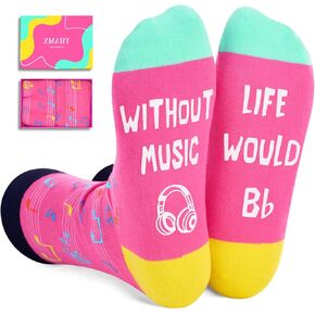 Zmart Funny Music Gifts Music Themed Gifts Music Socks Men Women Teens, Music Note Gifts for Music Lovers, Gifts for Musicians Music Teacher
