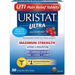 Uristat Ultra UTI Pain Relief Tablets, Fast Urinary Tract Infection Relief of Urinary Pain, Burning, Urgency, Maximum Strength, Cranberry Flavored Coating, 30 Tablets in Saudi Arabia