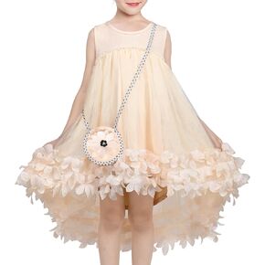 Sunny Fashion Girls Dress A-line Cute Handbag White Princess Size 5-10