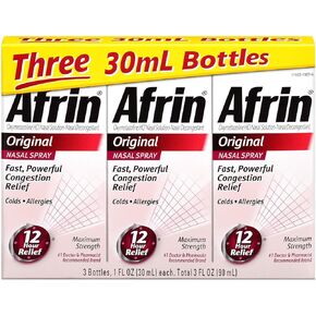 Afrin Original Nasal Spray, 3 Pack, 1 Fl Oz per Pack