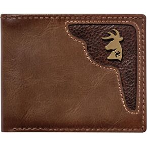 HoJ Co. BASS FISH Bifold Wallet for Men | Extra Capacity Two ID Windows | Full Grain Leather With Hand Burnished Finish | Multi Card Capacity | Outdoor Sportsman Men's Wallet
