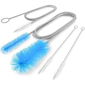 Bozenu Flexible Drain Brush, 66 Inch Long Double Ended Hose Pipe and 58 Inch Tube Cleaning Brush and 2 Pack 8 Inch Straw Cleaner Brush