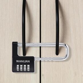 Combination Lock,4 Digit Combination Lock 3/8Inch Long Shackle Outdoor Waterproof Padlock for School Locker, Gym Locker, Hasp Storage, Fence, Gate, Cooler, Case (Black, 1 Pack)
